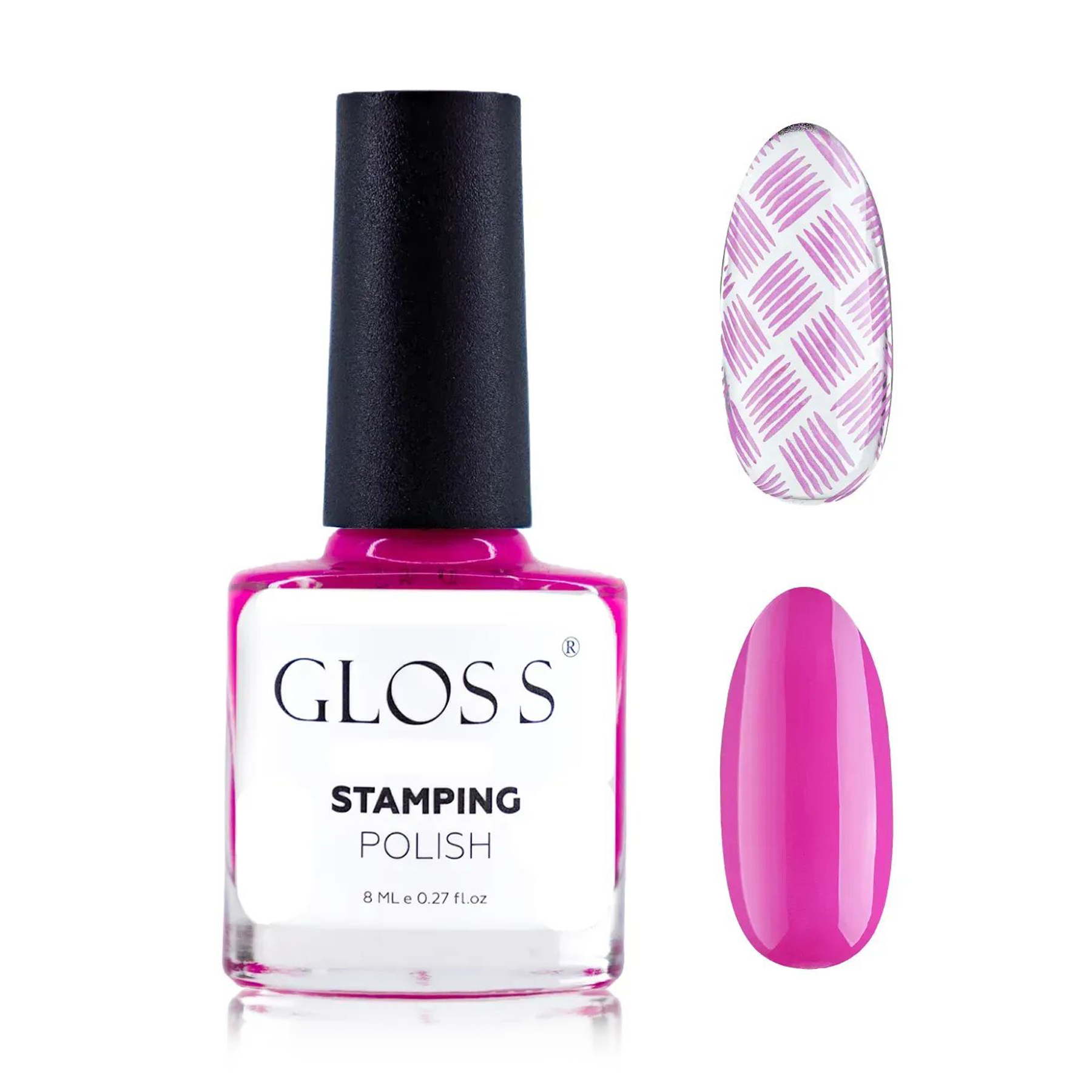 Лак для стемпінгу Gloss Stamping Polish 11 Фуксія, 8 мл
